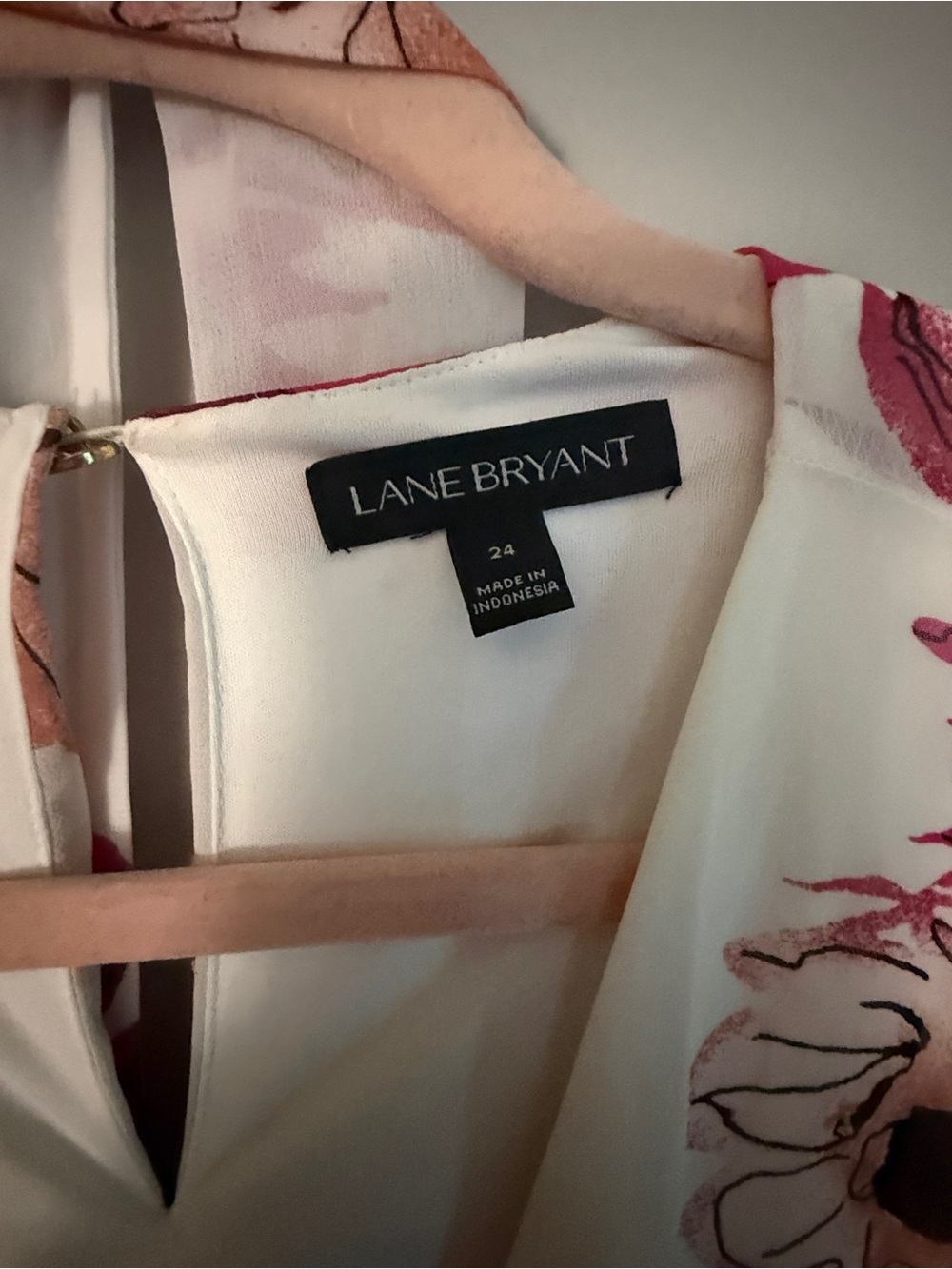 Lane Bryant Sz 24
Floral Wrap Midi Dress - White with Pink Floral - Picture 2 of 2